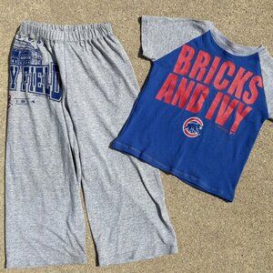 Chicago Cubs MLB Baseball Handmade reworked T-shirt toddler pajama set size 5